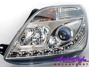 Ford Fiesta MK3 DRL Chrome Headlights-0