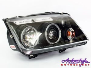 VW Jetta Mk4 Smoke Angel Eye Headlights (pair)-0