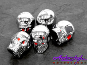 Chrome Skulls Look Wheel Valve Caps-0