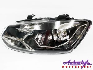 2010 VW Polo 6R Black Angel Eye DRL Headights-0